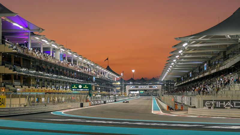 The Yas Marina Circuit at sunset