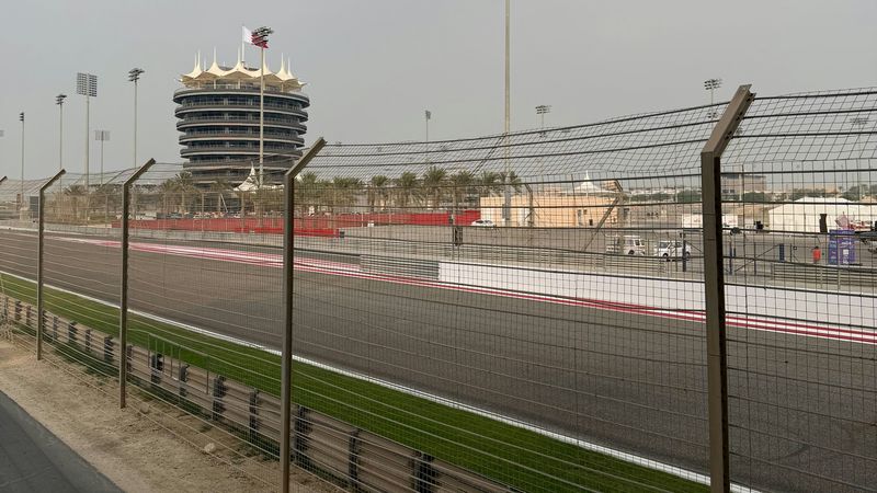 The Sakhir tower above the main straight, Bahrain International Circuit